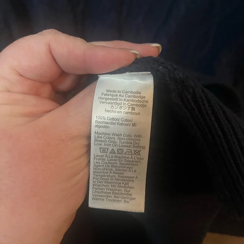 J. Crew Men's Dark Blue fisherman cable sweater Turtleneck - Men’s large